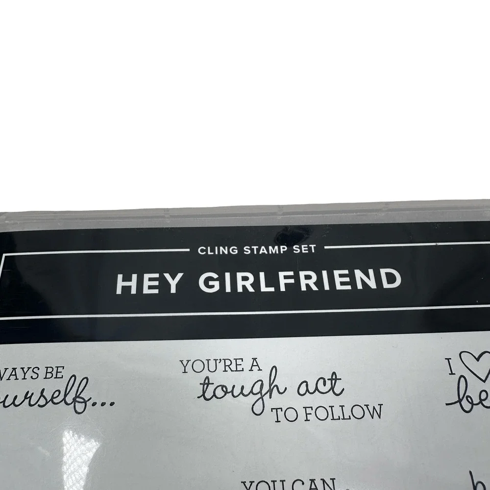 Stampin Up Hey Girlfriend Cling Stamp Set 154516 Red Rubber 12 Pieces New
